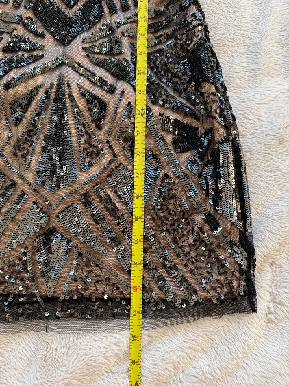 Vintage Bebe Black Sequin V-Neck Cocktail Mini Dress Size S XS - Picture 9 of 14